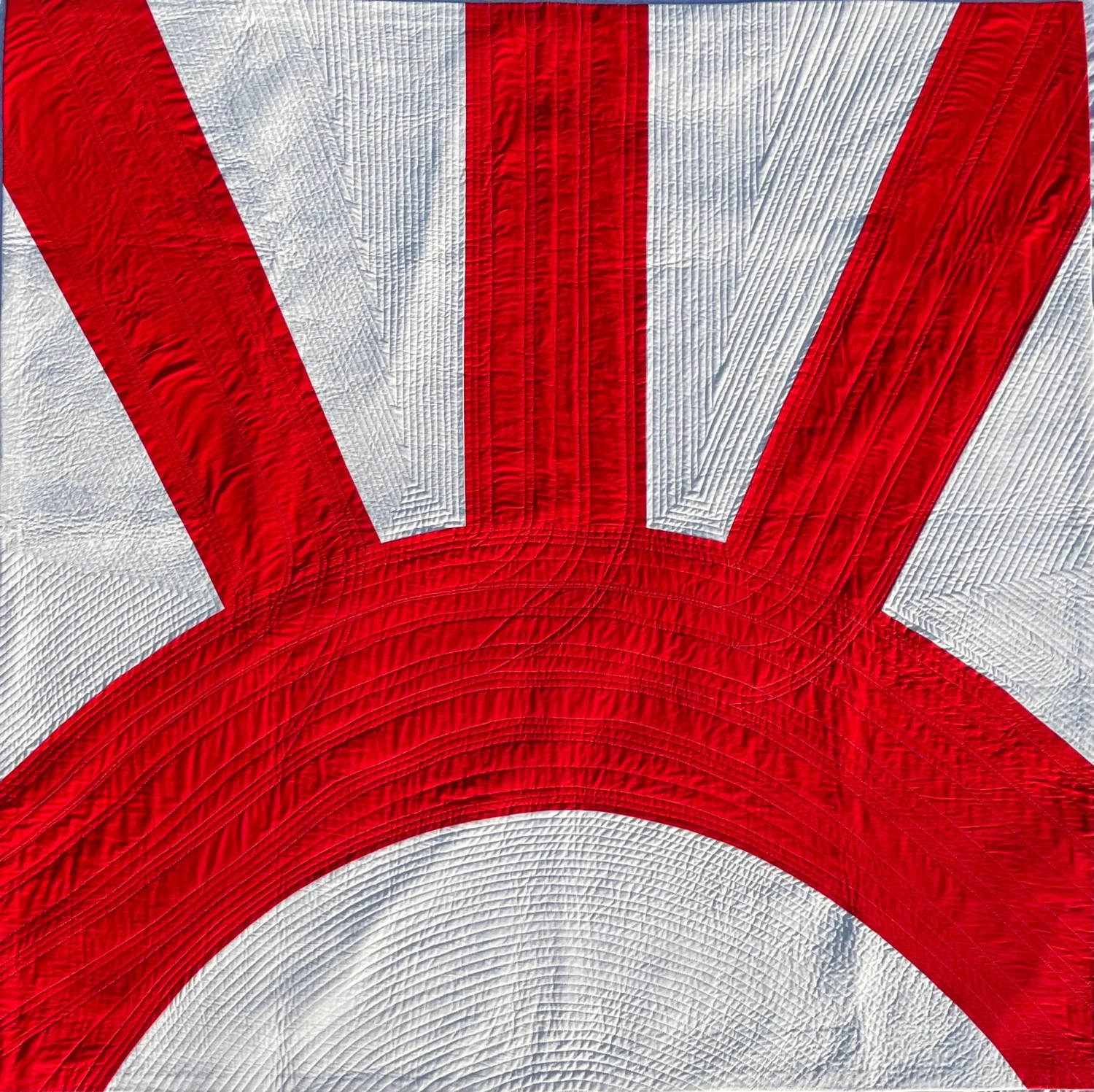 Red and white modern quilt