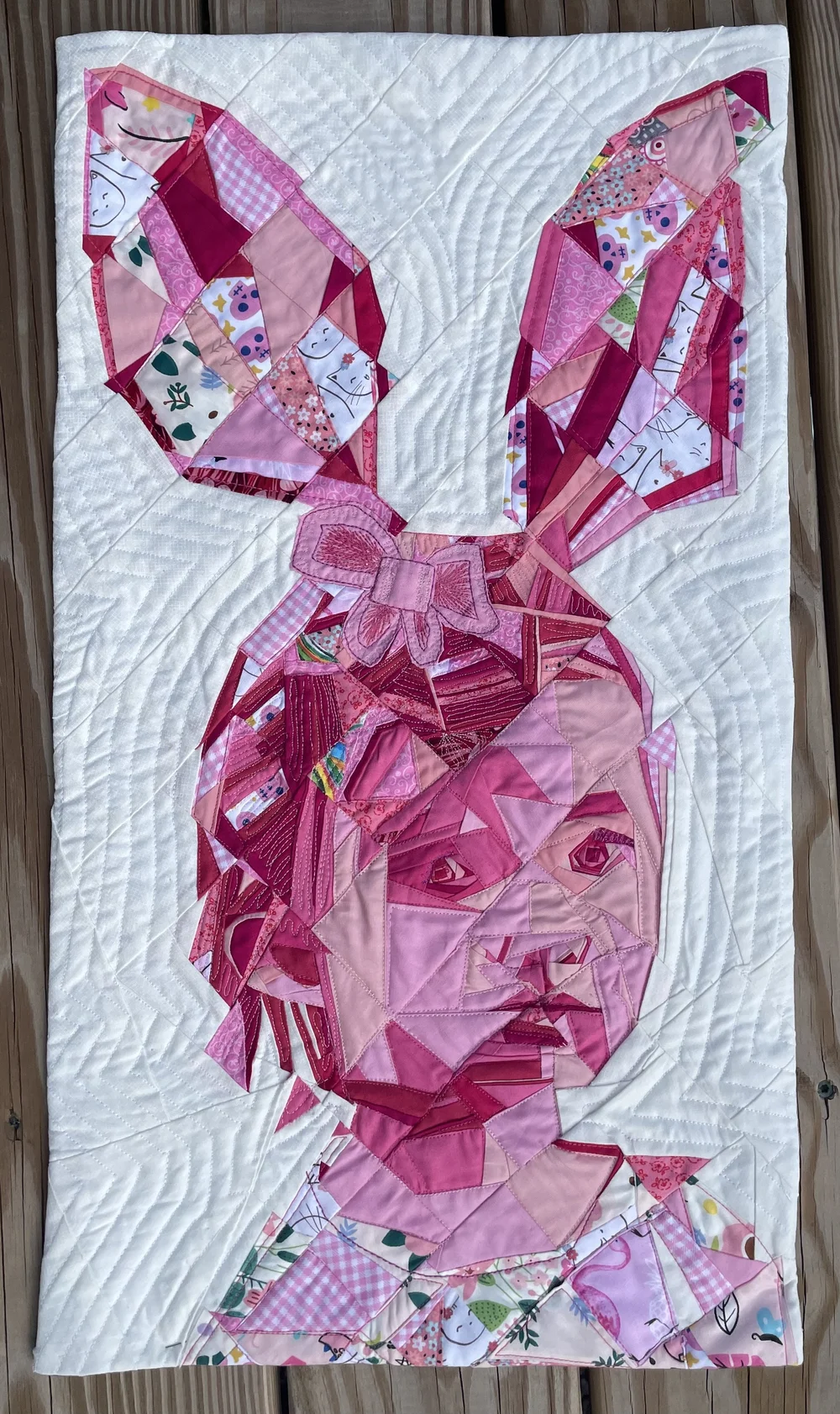 Pink anatomical heart quilt