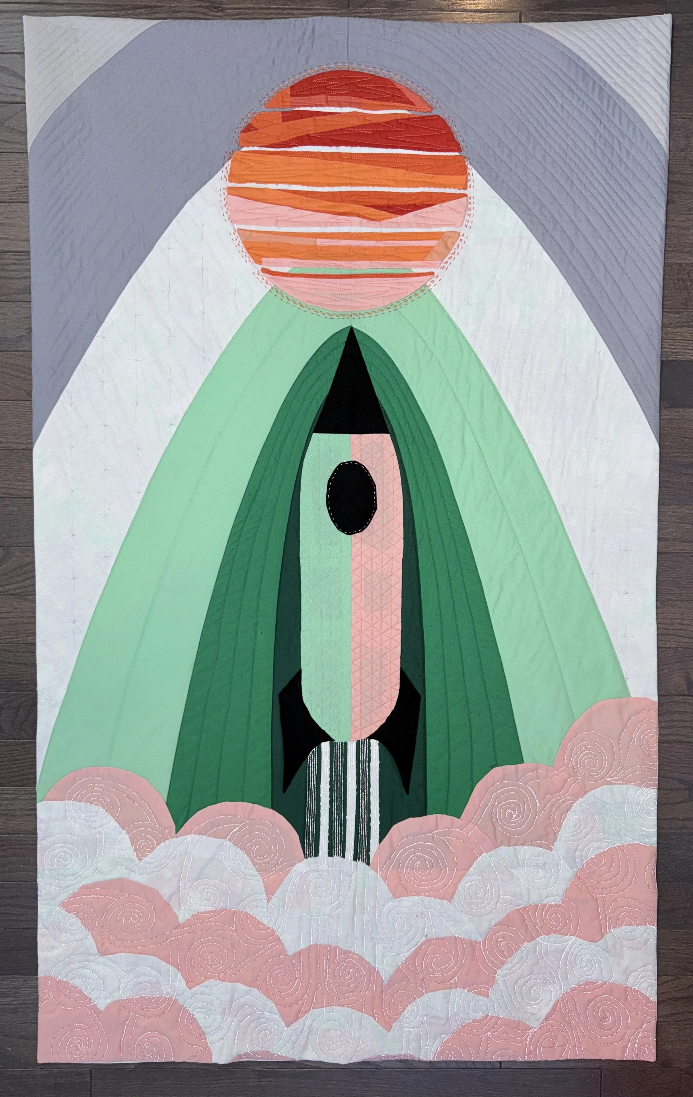 Colorful hexagon quilt